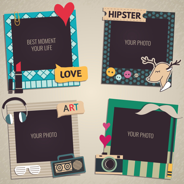 Cute photo frame vector set 03 photo frame cute   