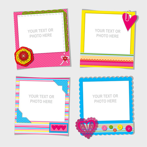 Cute photo frame vector set 01 photo frame cute   