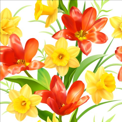 Yellow with red flower pattern vector yellow pattern flower   