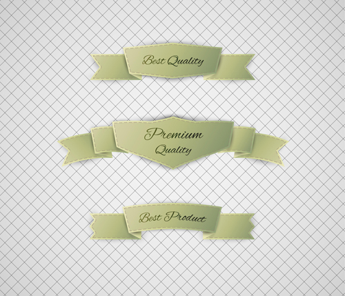 Origami ribbon vintage vector set 06 vintage ribbon origami   