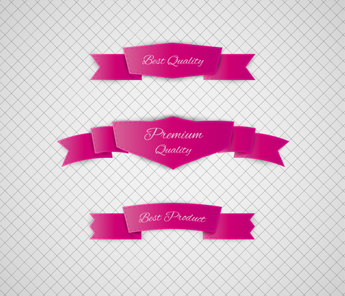 Origami ribbon vintage vector set 05 vintage ribbon origami   