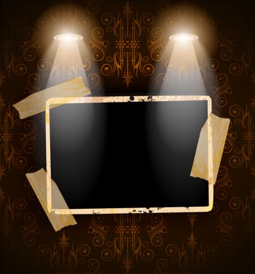 Spotlight with grunge photo background vector 03 spotlight photo grunge background   