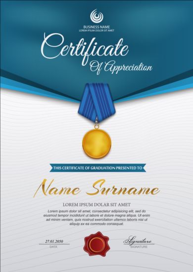 Exquisite certificate design vector 05 exquisite certificate   