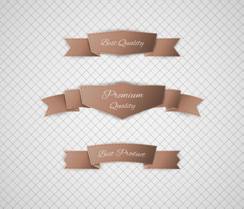 Origami ribbon vintage vector set 04 vintage ribbon origami   