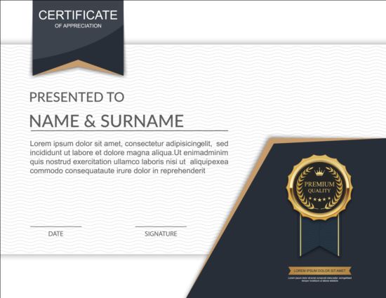 Exquisite certificate design vector 03 exquisite certificate   