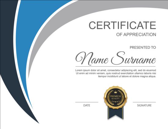 Exquisite certificate design vector 02 exquisite certificate   