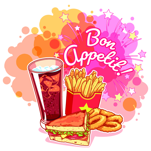 Fast food with grunge background vector 03 grunge fast food   