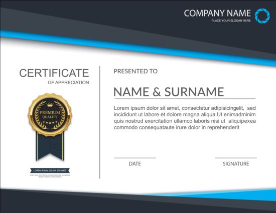 Exquisite certificate design vector 01 exquisite certificate   