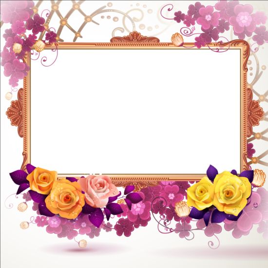 Classical frame with flower design 08 frame flower classical   