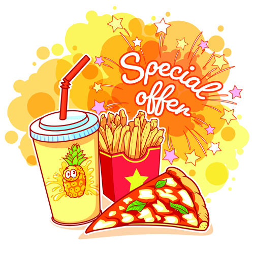 Fast food with grunge background vector 01 grunge fast food   