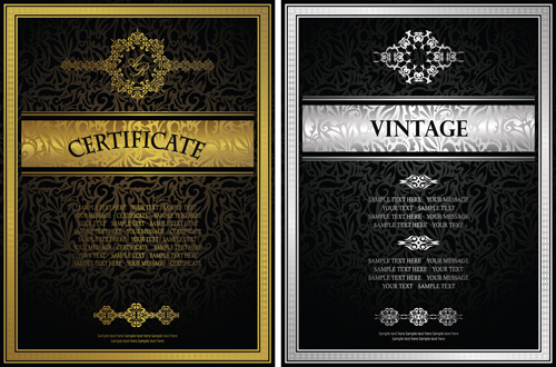 Vintage luxury certificates template set vector 17 vintage template luxury certificates   
