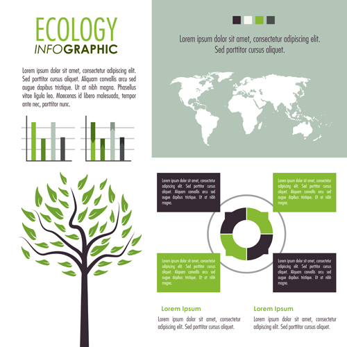 Modern ecology Infographic vectors material 05 modern infographic ecology   