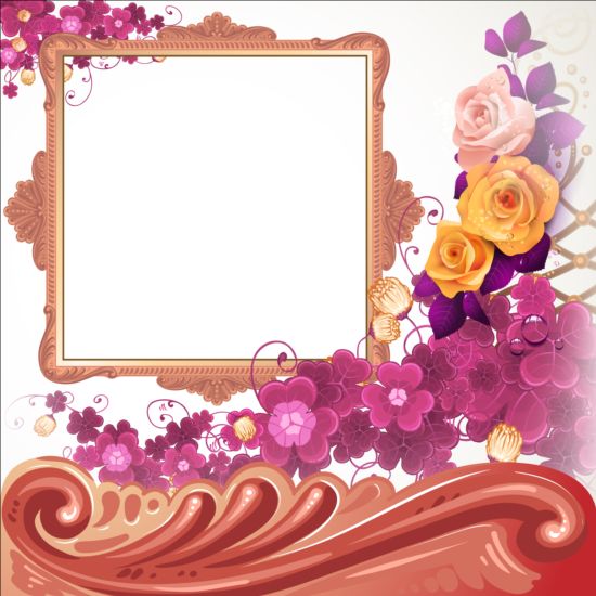 Classical frame with flower design 07 frame flower classical   