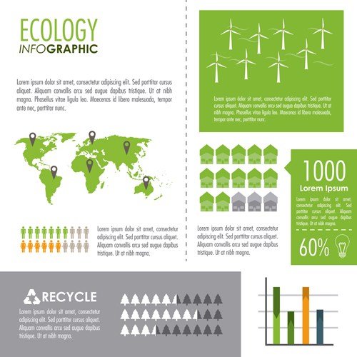 Modern ecology Infographic vectors material 04 modern infographic ecology   