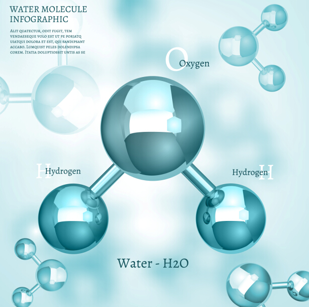 Water molecule infographics creative vectors set 08 water molecule infographics   