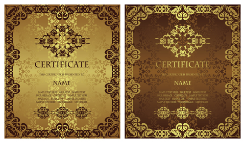 Vintage luxury certificates template set vector 16 vintage template luxury certificates   