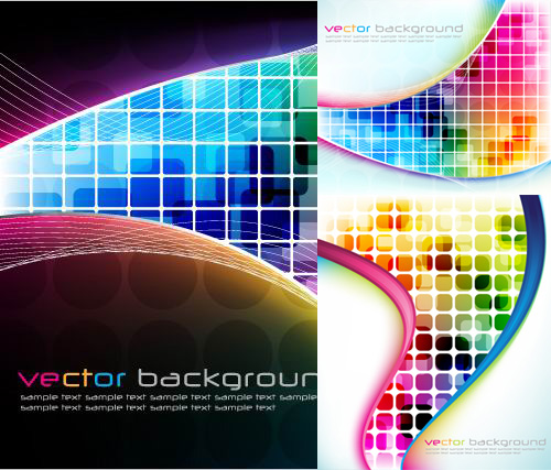Abstract colored box backgrounds Vector graphic square line gorgeous flow colorful color background   
