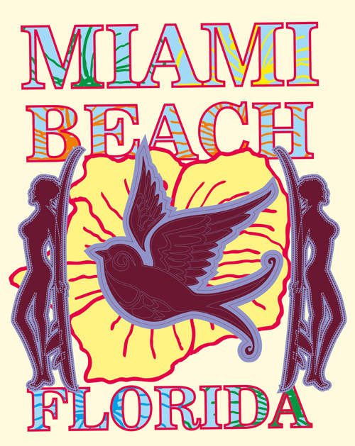Summer holiday miami beach poster vector 07 summer poster miami holiday beach   