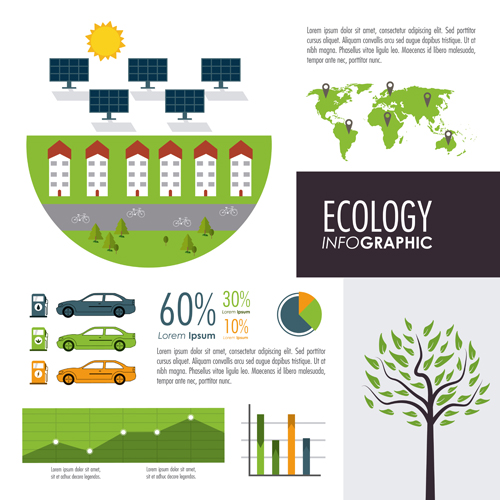 Modern ecology Infographic vectors material 01 modern infographic ecology   