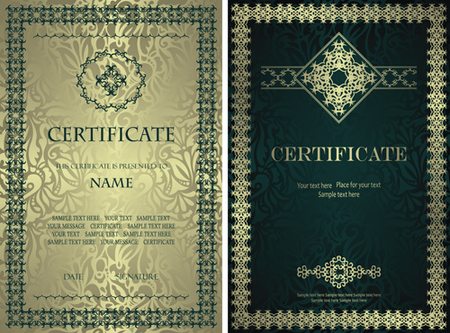 Vintage luxury certificates template set vector 15 vintage template luxury certificates   