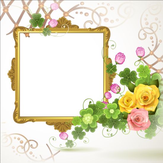 Classical frame with flower design 05 frame flower classical   