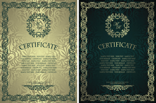 Vintage luxury certificates template set vector 14 vintage template luxury certificates   