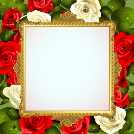 Classical frame with flower design 04 frame flower classical   