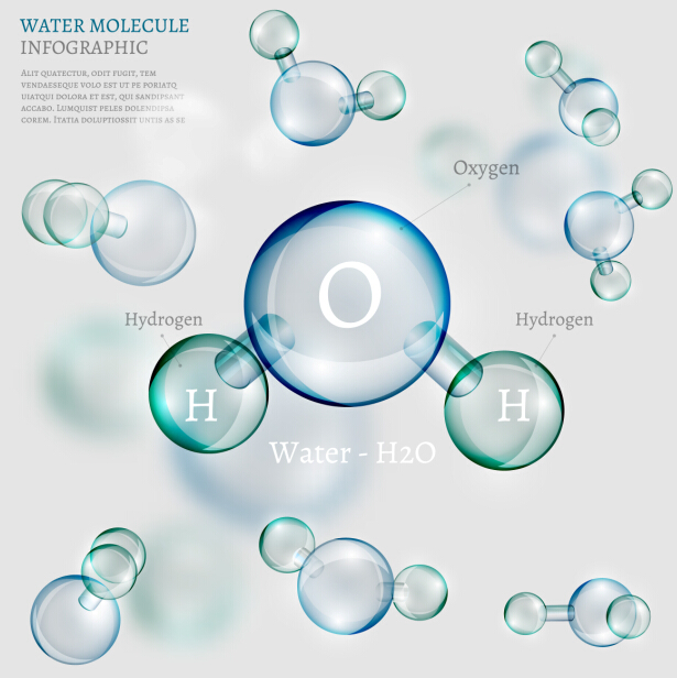 Water molecule infographics creative vectors set 14 water molecule infographics   