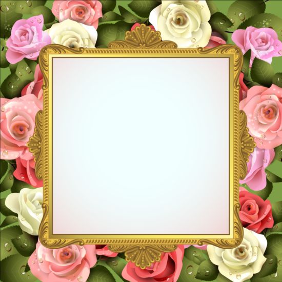 Classical frame with flower design 03 frame flower classical   