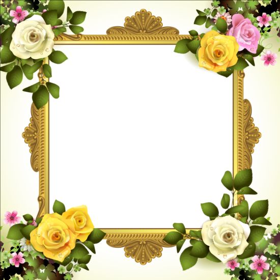 Classical frame with flower design 02 frame flower classical   