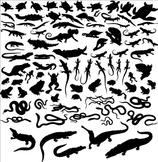 Free reptiles silhouetter vector 01 silhouetter reptiles free   