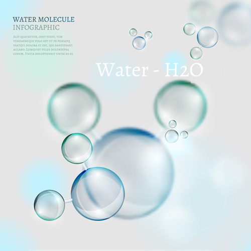 Water molecule infographics creative vectors set 02 water molecule infographics   