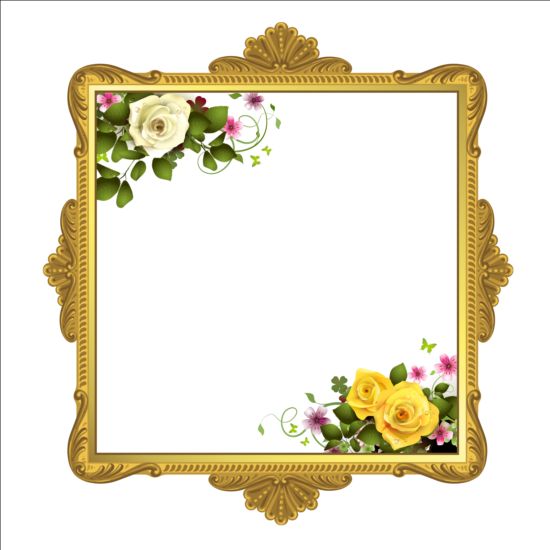 Classical frame with flower design 01 frame flower classical   