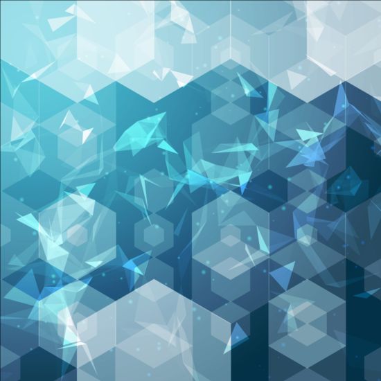 Triangles with hexagon background vector triangles hexagon background   