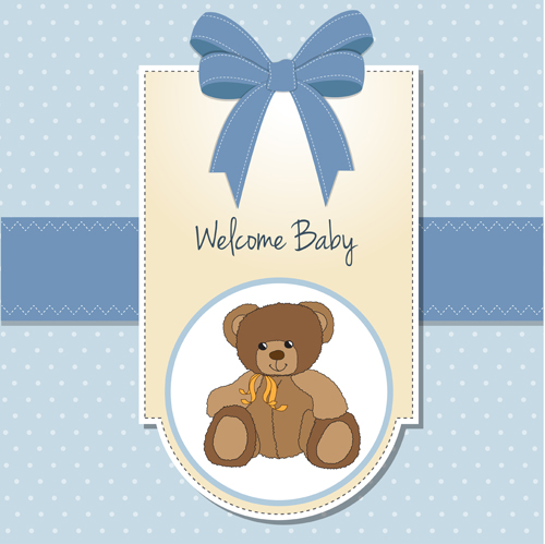 Cute baby card vector design 09 cute card baby   