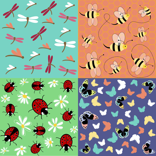 Insects seamless pattern vector seamless insects   