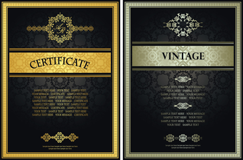 Vintage luxury certificates template set vector 10 vintage template luxury certificates   