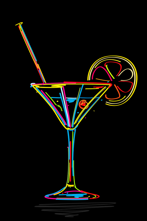 Delicate Martini glass vector 05 martini glass delicate   