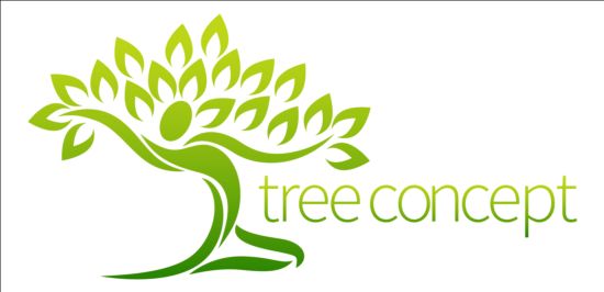 Green tree logos vector graphic 06 tree logos green graphic   