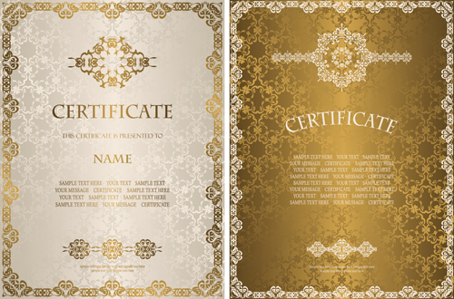 Vintage luxury certificates template set vector 09 vintage template luxury certificates   