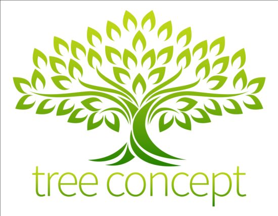 Green tree logos vector graphic 05 tree logos green graphic   