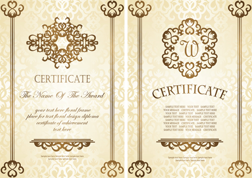 Vintage luxury certificates template set vector 18 vintage template luxury certificates   