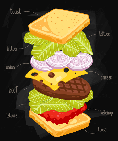 Sandwich Ingredients design vector 04 sandwich ingredients design   