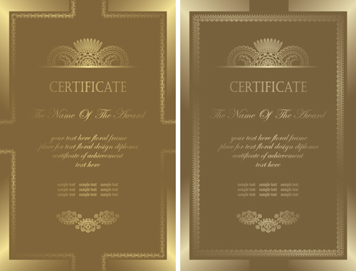 Vintage luxury certificates template set vector 08 vintage template luxury certificates   