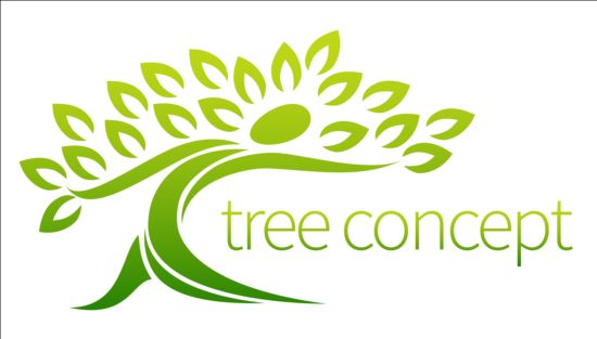 Green tree logos vector graphic 04 tree logos green graphic   