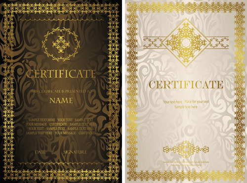 Vintage luxury certificates template set vector 07 vintage template luxury certificates   