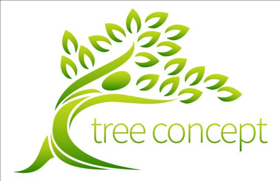 Green tree logos vector graphic 02 tree logos green graphic   