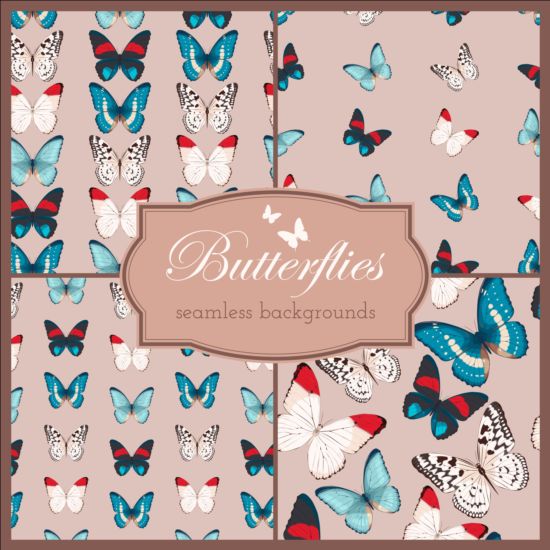 Beautiful butterflies seamless background vector 05 seamless butterflies beautiful background   