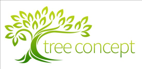 Green tree logos vector graphic 01 tree logos green graphic   