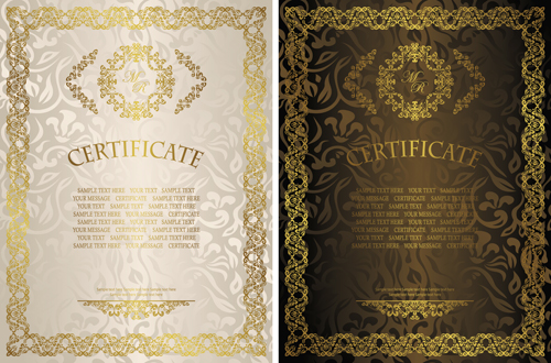 Vintage luxury certificates template set vector 05 vintage template luxury certificates   